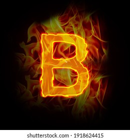 Fire Burning Letter B Alphabet Hot Stock Illustration 1918624415