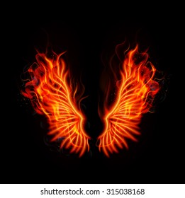 Fire burning wings 