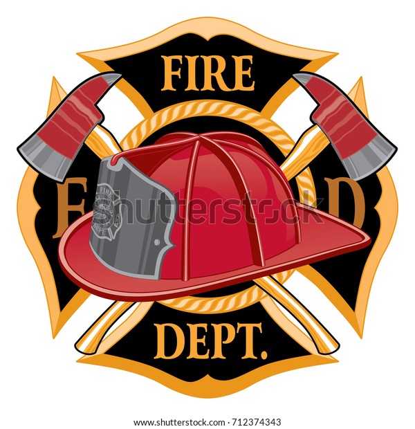 Fire Department Cross Symbol Illustration Fireman Stock Illustration ...