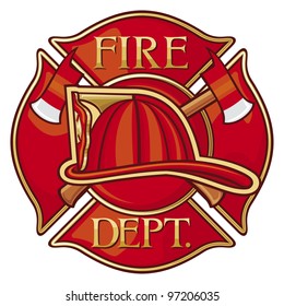 Fire Department Firefighters Maltese Cross Symbol Stock Illustration ...