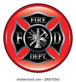 Fire Department Maltese Cross Button