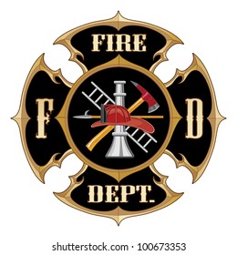 Fire Department Maltese Cross Vintage