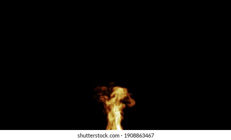 Fire Design on Black Background. 3d illustration.