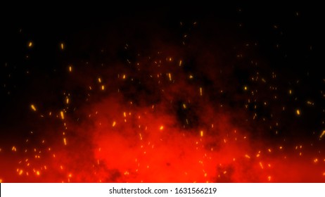 Fire Ember Particles Over Black Black Stock Illustration 1631566219 ...