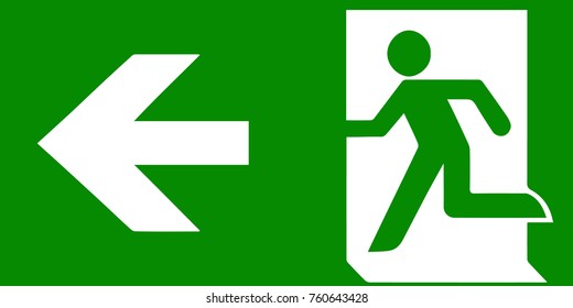 Emergency Exit Sign Green Color Warning Stock Vector (Royalty Free ...