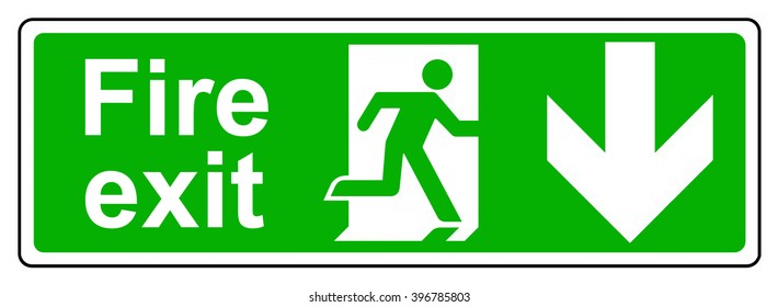 Fire Exit Down Sign