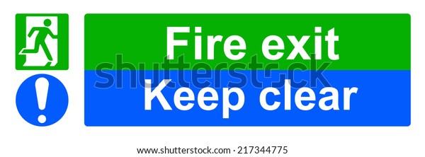 Fire exit keep clear
sign