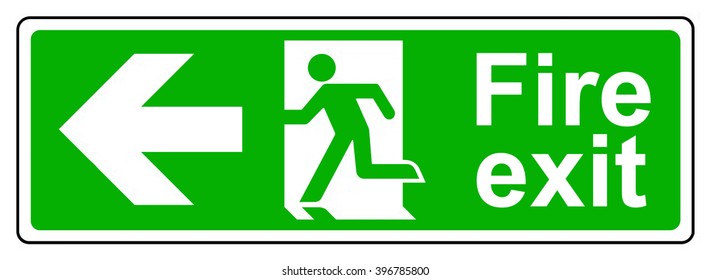 Fire Exit Left Sign Stock Illustration 396785800 | Shutterstock