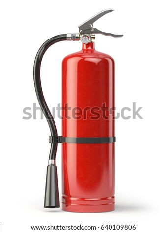 Fire extinguisher isolated on white background. 3d illustration Stockfoto © 