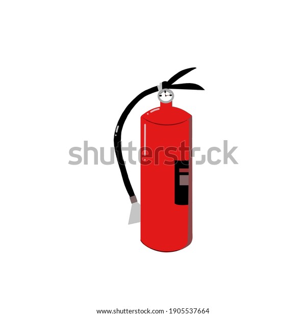 Fire extinguisher on\
white background 
