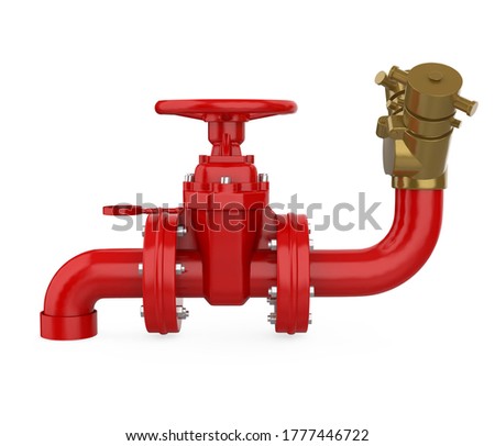 Fire Fighting Pipe Isolated. 3D rendering