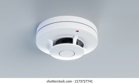 Fire and flame detector, 3D rendering isolated on white background