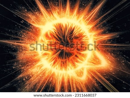 Fire flame explosion and black background
