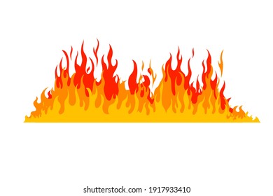 Fire Flame Isolated On White Background. Illustration Design 