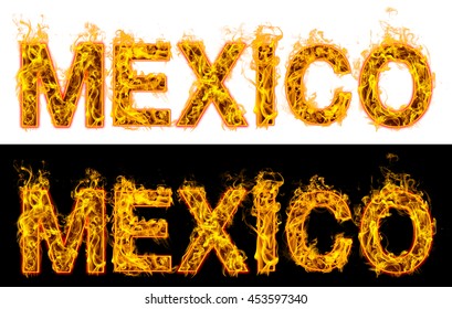 Fire Flame Mexico Text On Black Stock Illustration 453597340 | Shutterstock