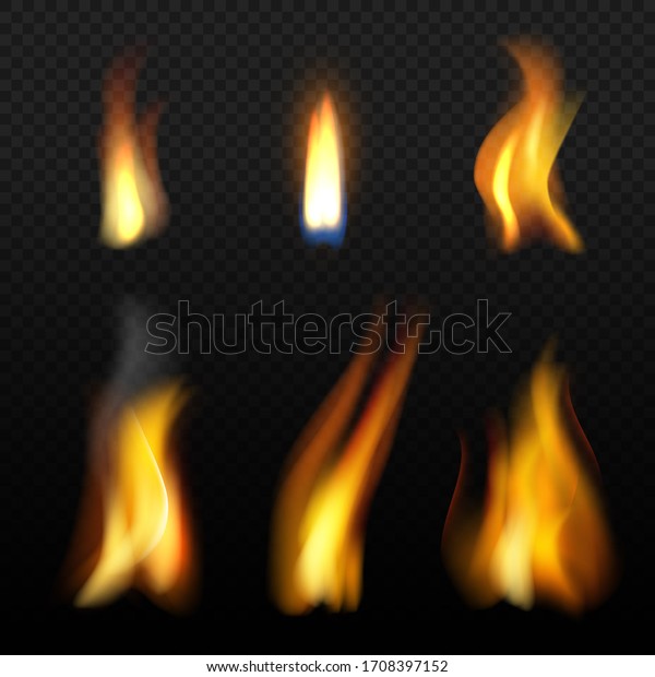 Fire Flame Template Realistic Fuego Effects Stock Illustration ...