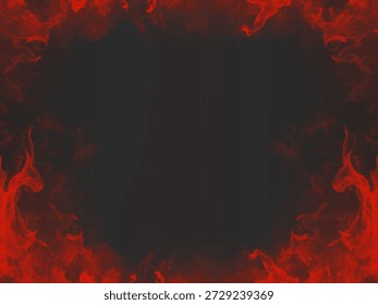 Fire flames background isolated on black background. Fire burn flame isolated, flaming burning art design concept with space for text