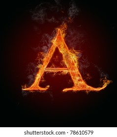Fire flaming letter "A"