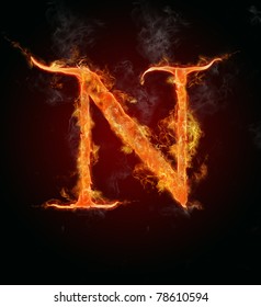 Fire flaming letter "N"