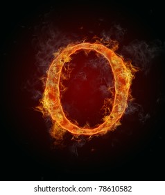 Fire flaming letter "O"