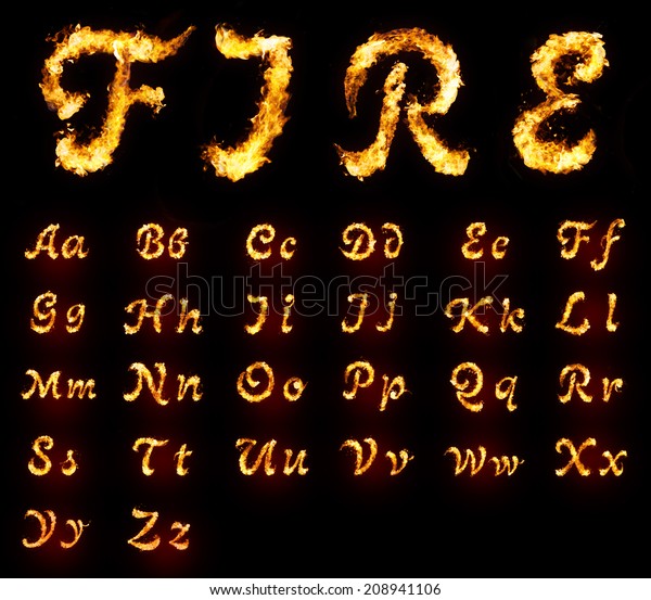Fire Font Collection Stock Illustration 208941106 | Shutterstock