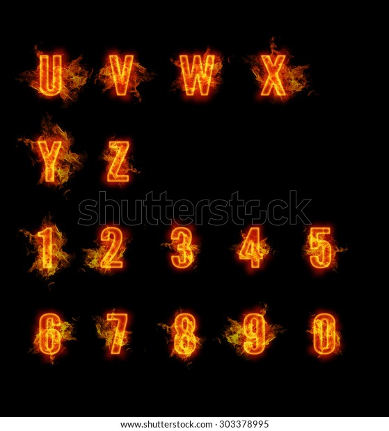 Fire Font Collection Stock Illustration 303378995 | Shutterstock