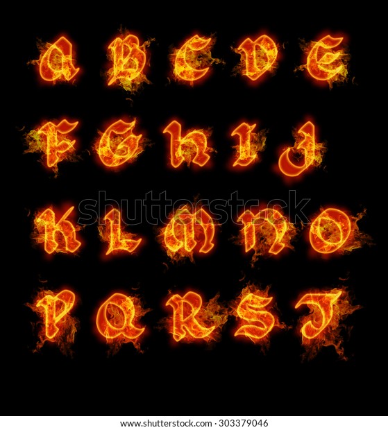 Fire Font Collection Stock Illustration 303379046 | Shutterstock