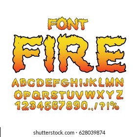 Fire font. Flame ABC. Fiery letters. Burning alphabet. Hot typography. blaze lettring