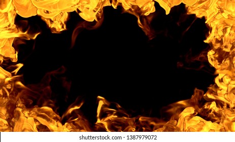 Fire Frame Isolated On Black Background Stock Illustration 1387979072 ...