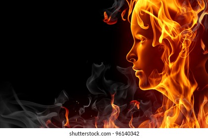 Image result for woman in fire clipart hd