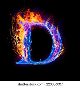 Fire And Ice Text,capital Letter,alphabet-D