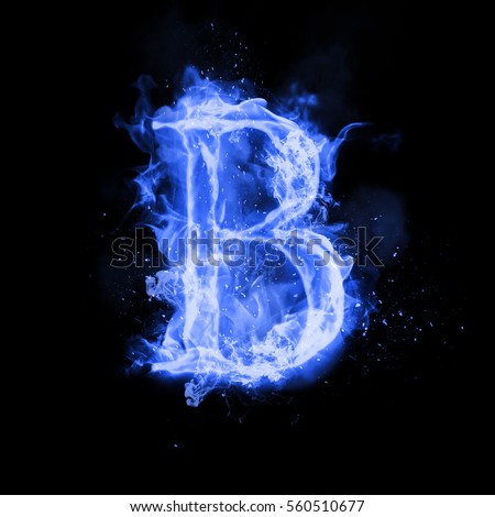 Fire Letter B Burning Blue Flame Stock Illustration 560510677