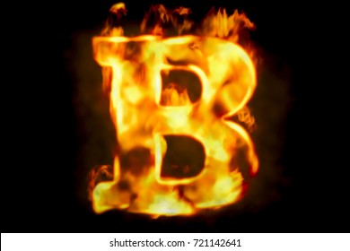 Fire Letter B Burning Flame Light: Ilustración De Stock 721142641 ...