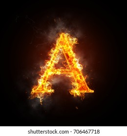 Capital Letter Fire On Black Background Stock Photo 438363859 ...
