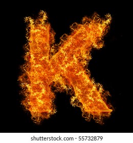 Fire Letter K On Black Background Stock Illustration 68346565 ...