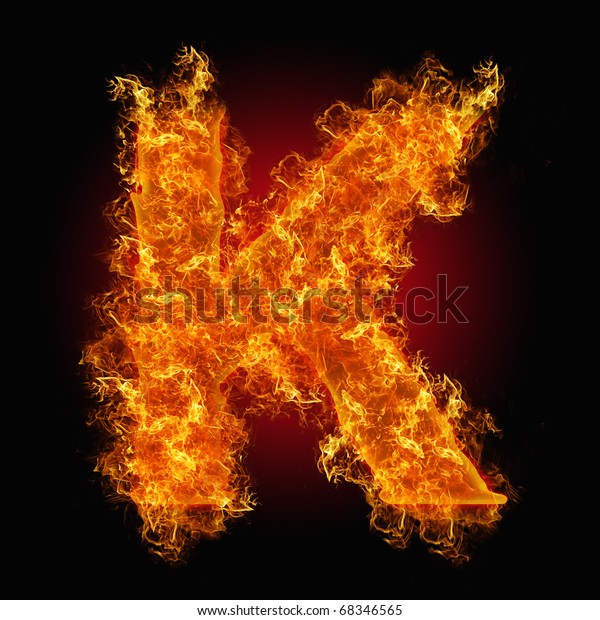 Fire Letter K On Black Background Stock Illustration 68346565 ...