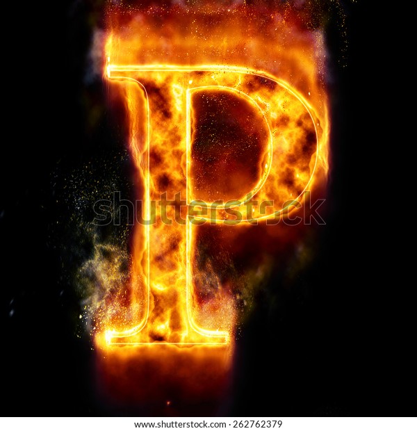 Fire Letter P Stock Illustration 262762379