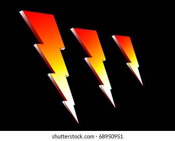 Fire Lightning Raster Illustration Stock Illustration 68950951 ...