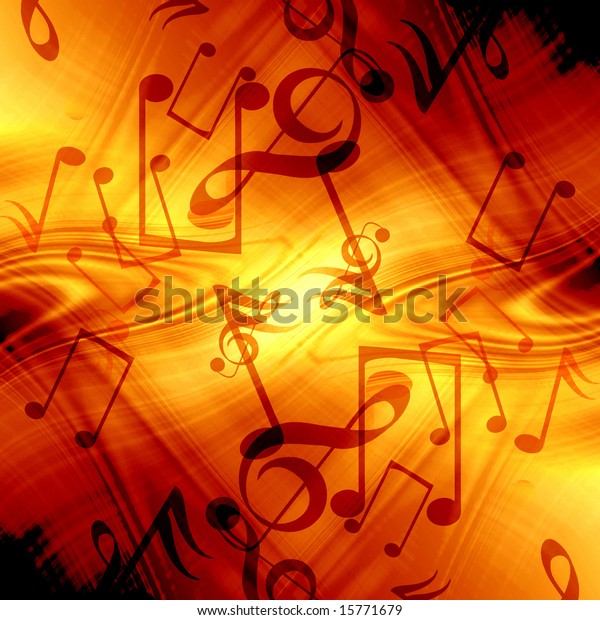 Fire Like Abstract Background Music Notes Stock Illustration 15771679 ...