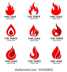 Vector Logo Set Fire Vector Symbols Stock Vector (Royalty Free) 419291590