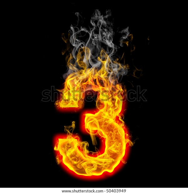 Fire Number 3 Stock Illustration 50403949