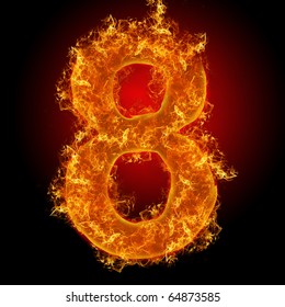 Fire Number 8 On Black Background Stock Illustration 64873585 ...