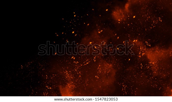 Fire Particles Effect Dust Debris Isolated Stock Illustration 1547823053