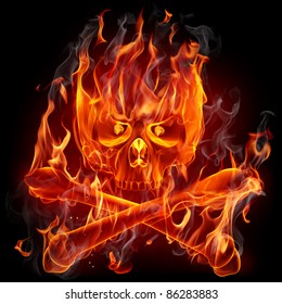 Fire Skull And Bones