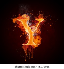 Fire Swirl Letter Y Stock Illustration 75275935 