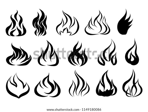 Hakuun Fire Tattoo Fire Flames Tattoo Set Liittyva Kuvituskuva 1149180086