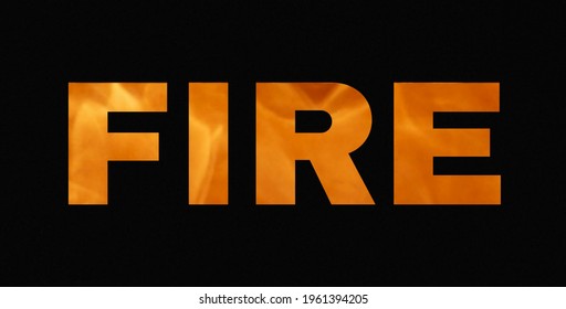 Fire text in black background.