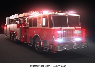 Fire truck with lights, Part of a first responder series.