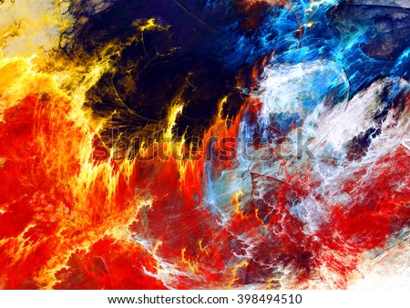 Royalty Free Stock Illustration Of Fire Water Abstract Red Blue