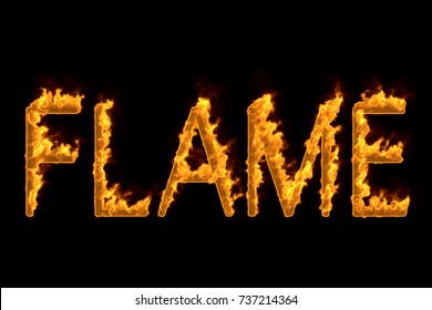 Fire Word Flame Isolated On Black Stock Illustration 737214364 ...